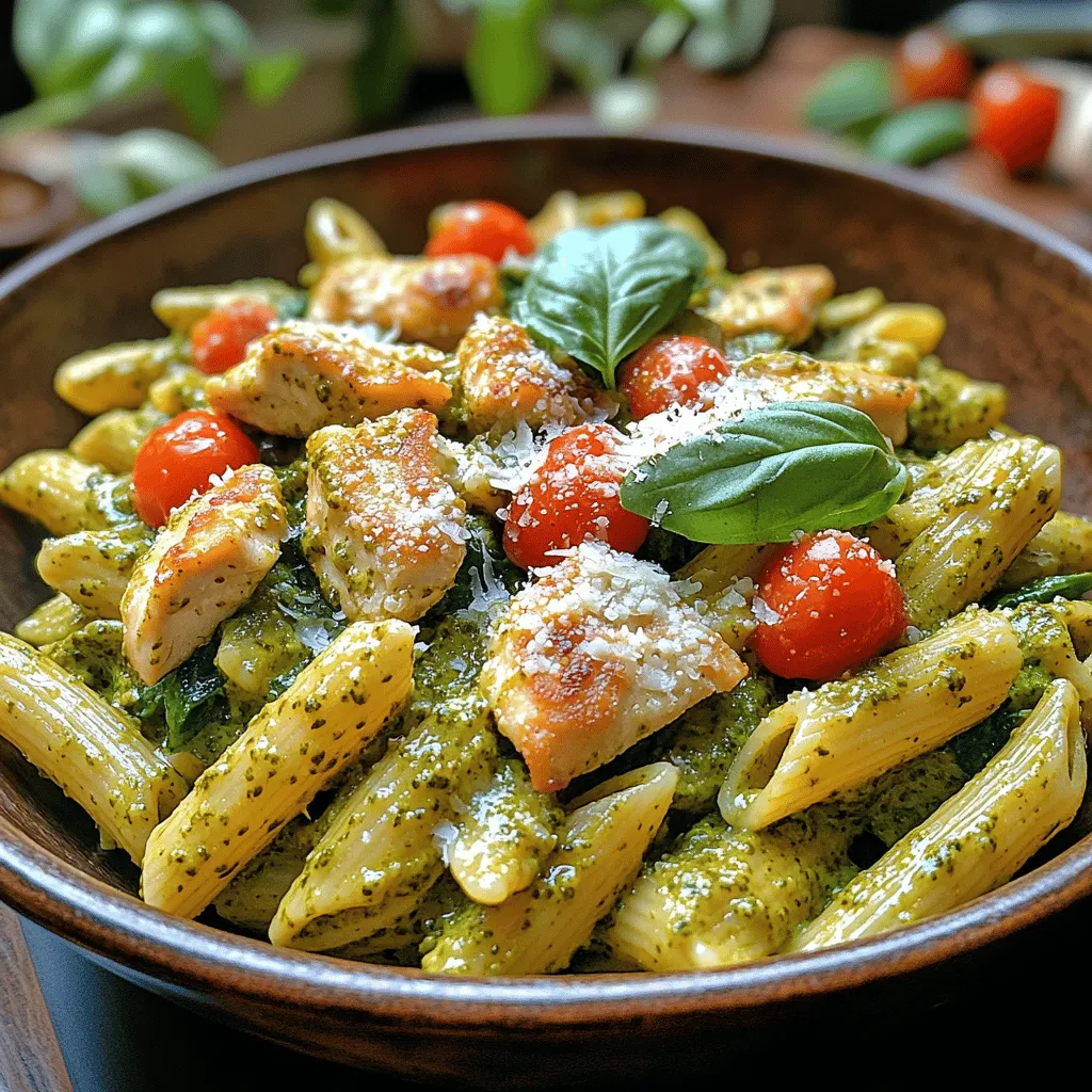 Creamy Pesto Chicken Penne is a delightful dish that artfully combines the comforting elements of pasta with the vibrant flavors of basil pesto. This recipe is a perfect reflection of culinary harmony, offering a creamy texture that envelops each piece of penne, enriched by tender chicken and a medley of fresh ingredients. The dish stands out not only for its delicious taste but also for its versatility and ease of preparation, making it an ideal choice for both weeknight dinners and special occasions.