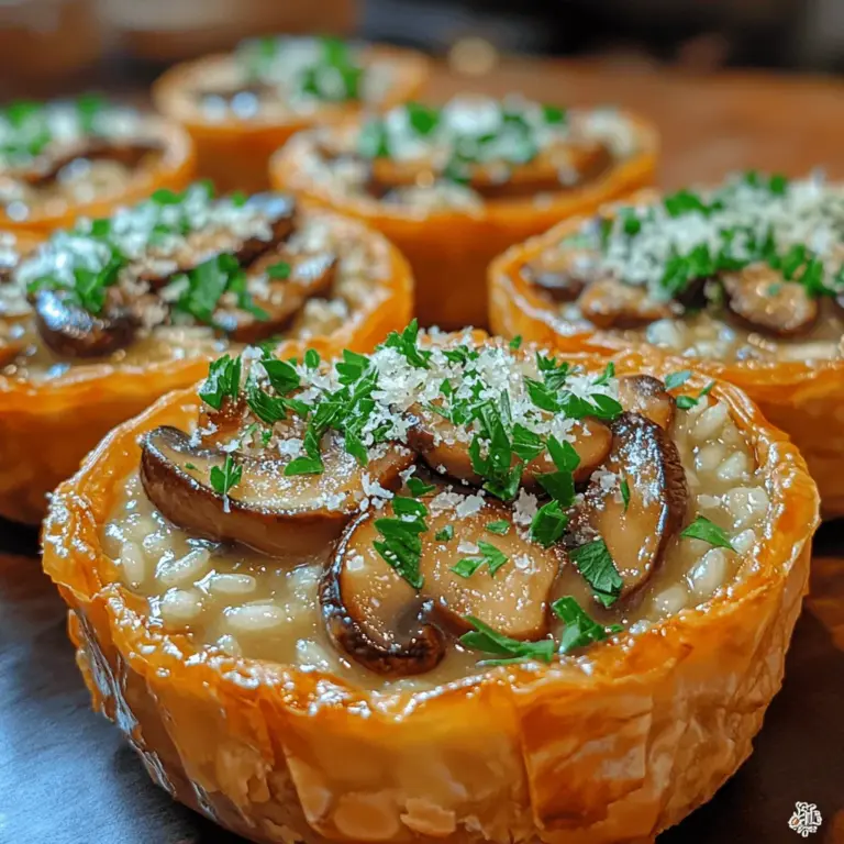 In a world bustling with fast food and quick meals, the significance of homemade dishes is immeasurable. Preparing meals from scratch not only nurtures our bodies with wholesome ingredients but also allows us to connect with our culinary heritage. One dish that perfectly encapsulates this sentiment is the Silky Velvet Mushroom Risotto Cups. This recipe combines the creamy richness of risotto with the earthy, umami flavor of mushrooms, resulting in a dish that is both comforting and sophisticated. Ideal for entertaining guests or enjoying a cozy night in, these risotto cups are a testament to the beauty of homemade cooking.