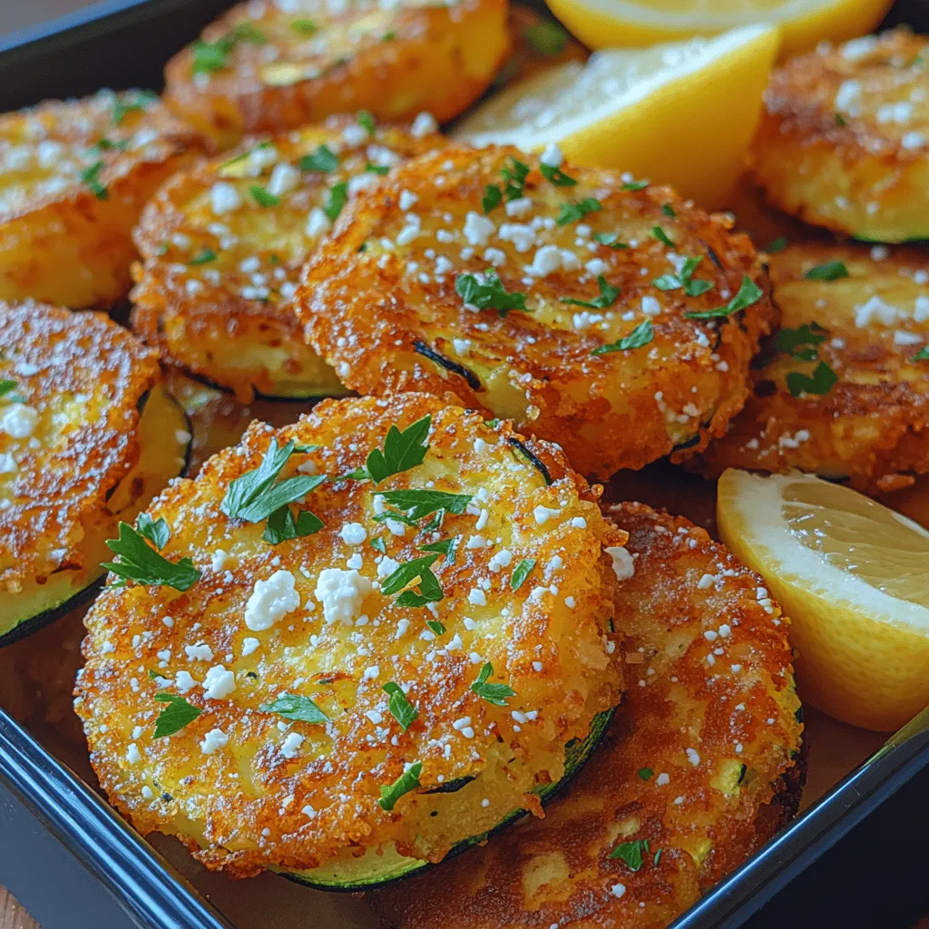 In the world of flavorful appetizers and light bites, Crispy Feta Zucchini Fritters stand out as a delectable choice. These fritters are not only easy to prepare but also combine the fresh taste of zucchini with the rich, creamy flavors of feta and Parmesan cheese. Perfect for a summer gathering or a simple weeknight dinner, this dish is versatile and can satisfy both vegetarians and cheese lovers alike. The delightful crunch on the outside, paired with a savory, cheesy center, makes these fritters an irresistible addition to any meal.