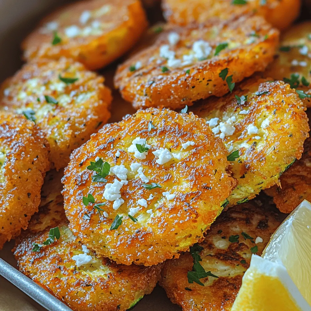 In the world of flavorful appetizers and light bites, Crispy Feta Zucchini Fritters stand out as a delectable choice. These fritters are not only easy to prepare but also combine the fresh taste of zucchini with the rich, creamy flavors of feta and Parmesan cheese. Perfect for a summer gathering or a simple weeknight dinner, this dish is versatile and can satisfy both vegetarians and cheese lovers alike. The delightful crunch on the outside, paired with a savory, cheesy center, makes these fritters an irresistible addition to any meal.