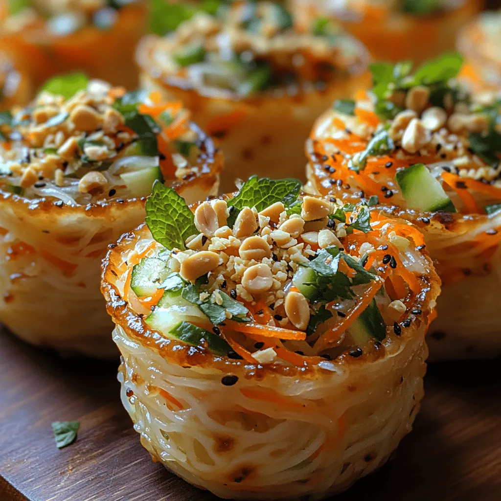 Crunchy Thai Noodle Salad Cups are a vibrant and refreshing culinary creation that perfectly encapsulates the essence of Thai cuisine. This dish, with its delightful medley of textures and flavors, is not just a feast for the taste buds but also a visual treat, making it an ideal choice for gatherings, potlucks, or a light meal at home. The combination of crisp vegetables, tender noodles, and a zesty dressing allows for a delightful balance that appeals to both the palate and the eye.