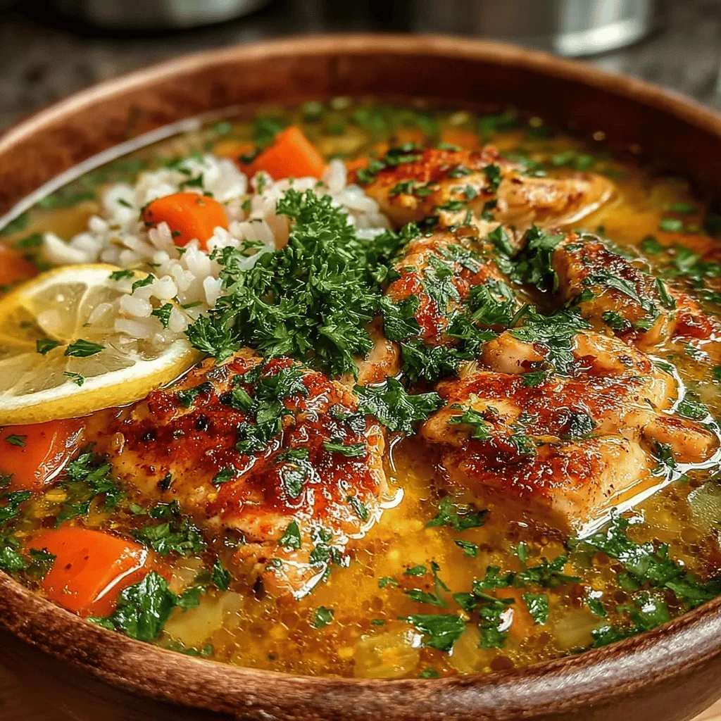 In the realm of comfort food, few dishes can warm the soul quite like a bowl of homemade soup. Zesty Lemon Chicken and Rice Soup not only satisfies your hunger but also invigorates your senses with its bright and refreshing flavors. This delightful recipe combines tender chicken, wholesome vegetables, and fragrant jasmine rice, all brought together with the zesty brightness of lemon. The combination of these ingredients creates a nourishing dish that is perfect for any season, but particularly comforting during colder months or when you're feeling under the weather.