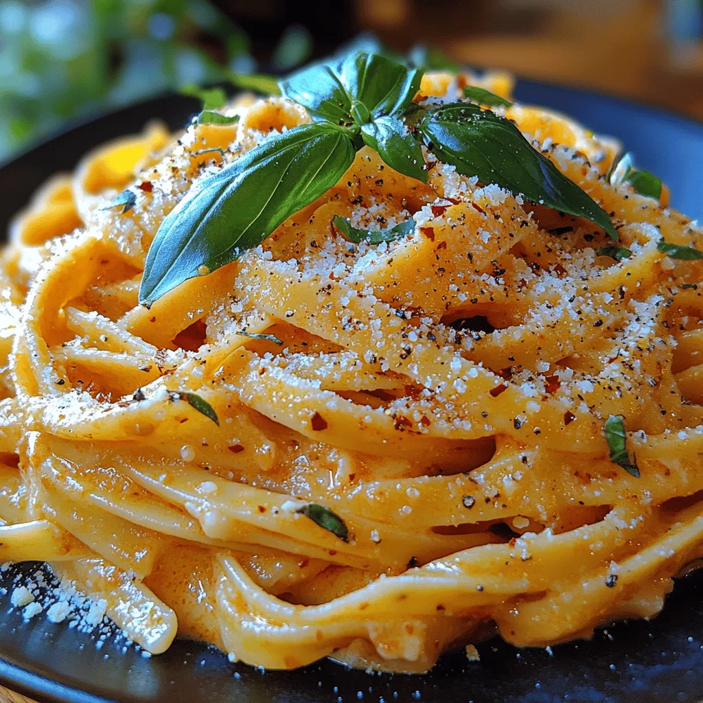 Creamy Roasted Red Pepper Pasta is a culinary delight that brings together the comforting essence of pasta with the rich, sweet flavor of roasted red peppers. This dish is not just a meal; it's an experience that envelops you in warmth and satisfaction. Its creamy sauce, infused with the smokiness of roasted peppers, creates a harmonious blend that appeals to a wide range of palates. Whether you're seeking a quick weeknight dinner or an impressive dish for entertaining guests, this pasta recipe fits the bill perfectly.