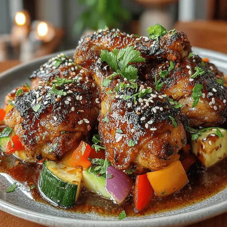 At the heart of the Sticky Honey Garlic Drumstick Traybake is the irresistible flavor profile that combines sweetness from the honey, depth from soy sauce, and aromatic hints from garlic and ginger. Each ingredient plays a crucial role in creating a dish that is both satisfying and memorable. The sweetness of honey contrasts beautifully with the umami-rich soy sauce, while garlic and ginger add a warm, aromatic foundation that elevates the entire dish.