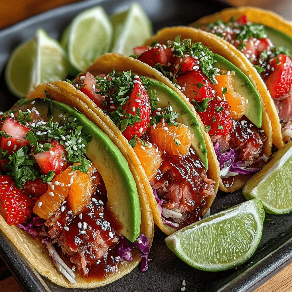 Tacos have long been a beloved staple in many cuisines, but the concept of tuna tacos introduces a delightful twist that elevates this classic dish to new heights. Imagine the freshness of sushi-grade tuna, expertly seasoned and paired with a vibrant strawberry slaw that bursts with flavor. This recipe for Tuna Tacos with Strawberry Slaw is not only a feast for the taste buds but also a visual treat, making it an ideal choice for gatherings, casual dinners, or summer parties. The unique flavor profile of this dish will surely impress your guests and leave them craving more.