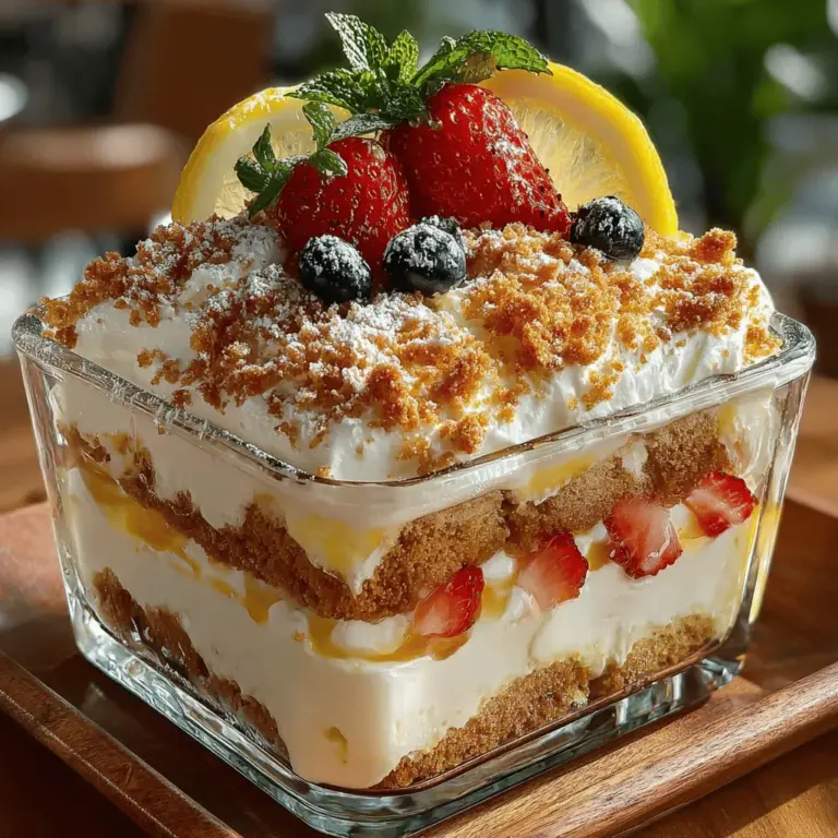When the warmth of summer beckons and you crave a dessert that embodies the essence of sunshine, look no further than the Zesty Lemon Bliss Icebox Cake. This delightful treat is a harmonious blend of creamy, tart, and sweet flavors that dance on your palate, making it the perfect ending to any meal. The Zesty Lemon Bliss Icebox Cake is not just a dessert; it’s an experience that transports you to a sun-drenched patio, a beachside gathering, or a festive holiday celebration.
