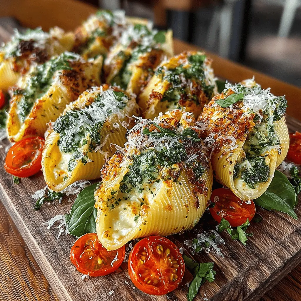 Lemon Ricotta Stuffed Shells with Pesto is a vibrant and refreshing twist on a classic Italian dish that elevates the humble pasta shell into a culinary masterpiece. This recipe harmoniously blends the creamy richness of ricotta cheese with the bright, zesty flavor of lemon, creating a filling that is both luxurious and invigorating. Each tender jumbo pasta shell is generously filled with this delightful mixture and then topped with aromatic basil pesto and a sprinkle of melted cheese, resulting in a dish that is not only visually appealing but also packed with flavor.