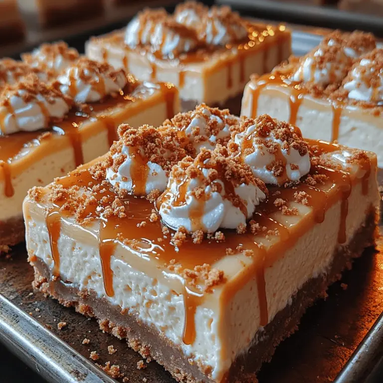 If you're a fan of creamy desserts and rich flavors, then the Decadent Biscoff Cheesecake Bars are sure to become a staple in your dessert repertoire. This recipe takes the classic cheesecake and elevates it with the unique, caramelized flavor of Biscoff cookies, making it a delightful treat for any occasion. Whether you’re hosting a dinner party, celebrating a special event, or simply craving something sweet, these cheesecake bars deliver an indulgent experience that will leave your taste buds wanting more.