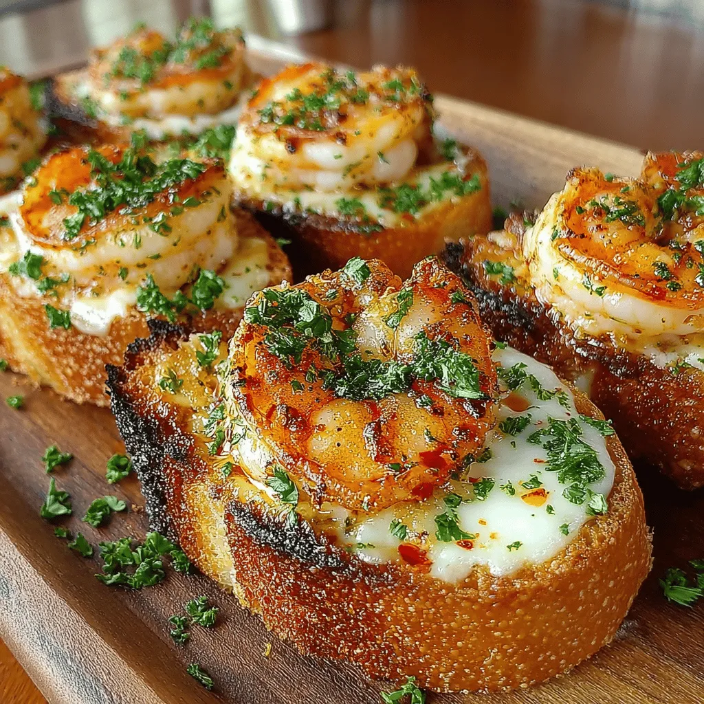 Garlic Butter Shrimp Toast Melts are a delicious and indulgent dish that perfectly marries the rich flavors of garlic-infused butter with succulent shrimp, all served on a crispy, toasted baguette. This recipe is not just a feast for the taste buds; it's an experience that elevates any meal, whether it's a casual appetizer for a gathering or a comforting dinner for family. The combination of aromatic garlic, tender shrimp, and gooey melted cheese creates a symphony of flavors that is hard to resist.