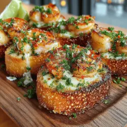 Garlic Butter Shrimp Toast Melts are a delicious and indulgent dish that perfectly marries the rich flavors of garlic-infused butter with succulent shrimp, all served on a crispy, toasted baguette. This recipe is not just a feast for the taste buds; it's an experience that elevates any meal, whether it's a casual appetizer for a gathering or a comforting dinner for family. The combination of aromatic garlic, tender shrimp, and gooey melted cheese creates a symphony of flavors that is hard to resist.