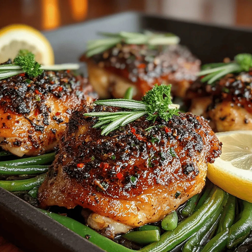 In today's fast-paced world, finding a delicious yet simple recipe for weeknight dinners can be quite a challenge. Many of us lead busy lives that leave little time for elaborate cooking, yet we still crave meals that are not only satisfying but also nourishing. Enter the Savory Garlic Herb Chicken & Green Bean Delight—a dish that perfectly balances flavor, nutrition, and convenience. This recipe brings together succulent chicken thighs and vibrant green beans, all enhanced by aromatic herbs and the zest of lemon.