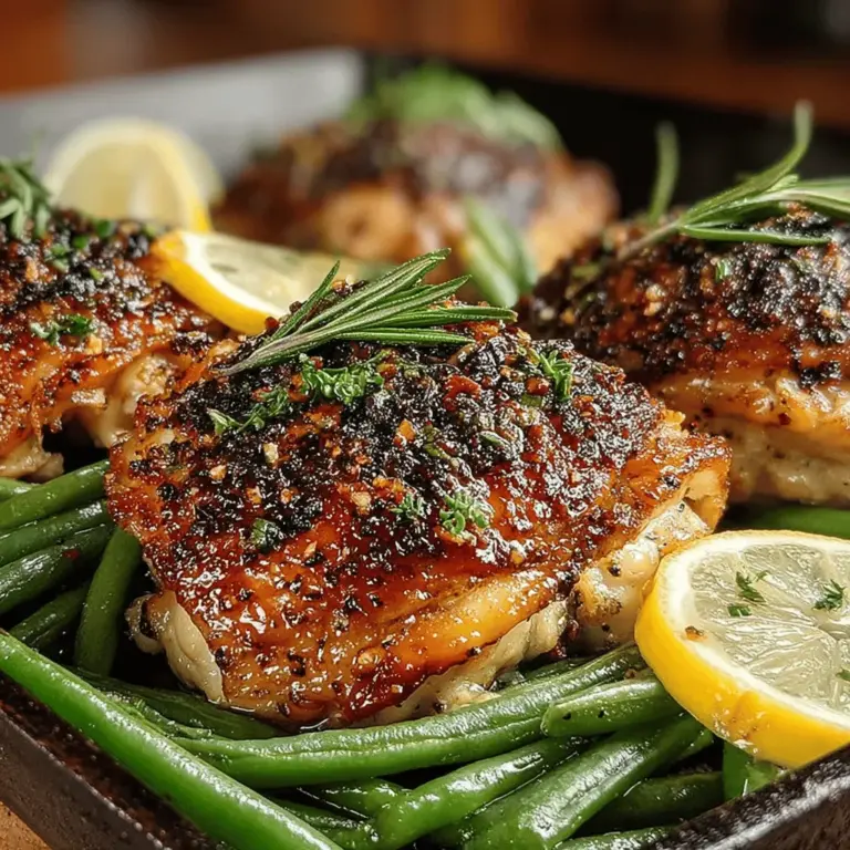 In today's fast-paced world, finding a delicious yet simple recipe for weeknight dinners can be quite a challenge. Many of us lead busy lives that leave little time for elaborate cooking, yet we still crave meals that are not only satisfying but also nourishing. Enter the Savory Garlic Herb Chicken & Green Bean Delight—a dish that perfectly balances flavor, nutrition, and convenience. This recipe brings together succulent chicken thighs and vibrant green beans, all enhanced by aromatic herbs and the zest of lemon.