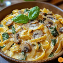 Creamy Spinach Mushroom Pasta Recipe
