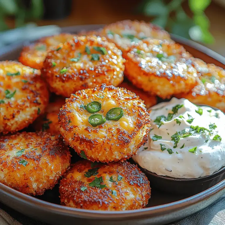 If you’re looking for a snack that packs a punch while maintaining a creamy, indulgent texture, look no further than Spicy Crunchy Jalapeño Cheddar Bites. These delightful morsels are a perfect blend of spice and creaminess, making them an irresistible choice for parties, game day gatherings, or even a cozy night in. The combination of fresh jalapeños and rich cheddar cheese creates an explosion of flavor that will have guests coming back for seconds—and thirds.
