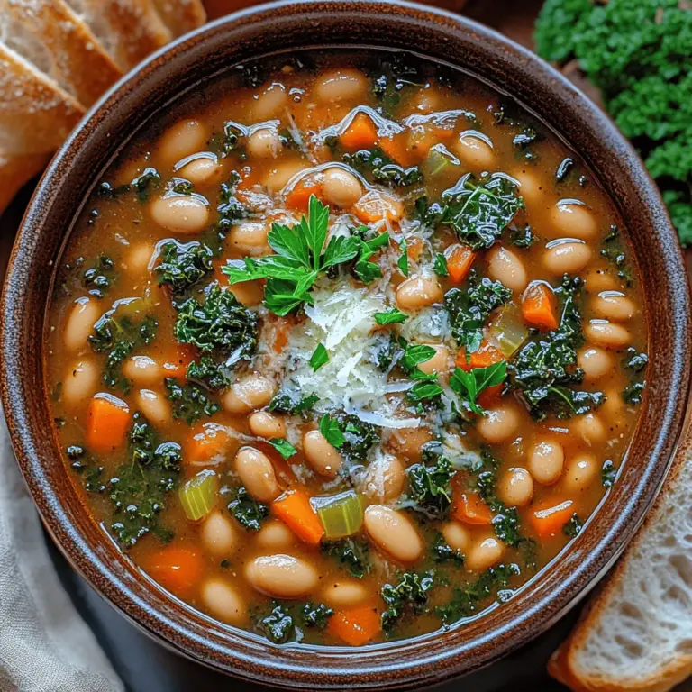 Hearty Tuscan Kale Bean Stew is a soul-satisfying dish that embodies the rustic charm and wholesome spirit of Italian cuisine. Originating from the fertile hills of Tuscany, this stew is not just a meal; it’s a celebration of seasonal produce and the simplicity of home cooking. Traditionally, Tuscan stews are known for their rich flavors, thanks to the use of fresh ingredients and time-honored cooking techniques. This dish is no exception, offering a delightful combination of earthy beans, vibrant kale, and aromatic spices that warms the heart and nourishes the body.