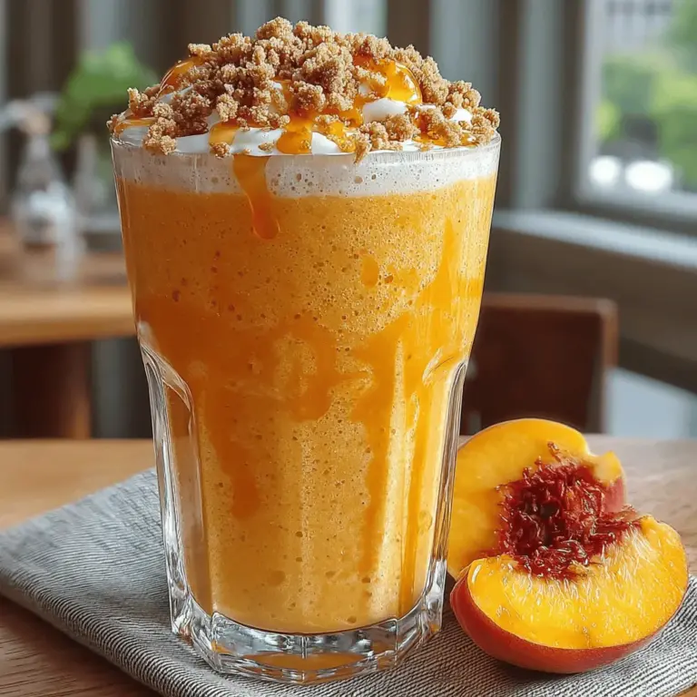 Indulging in the vibrant flavors of summer can be as simple as blending a few fresh ingredients into a delightful smoothie. The Peachy Paradise Cobbler Smoothie encapsulates the juicy sweetness of ripe peaches combined with the creamy texture of yogurt and the heartiness of oats. This recipe not only offers a refreshing drink but also packs a nutritional punch, making it an ideal choice for breakfast or a mid-afternoon snack.