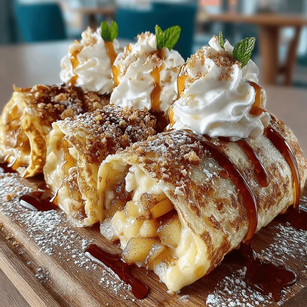 Apple Pie Pancake Roll-Ups are a delightful fusion of two beloved breakfast classics: apple pie and pancakes. This inventive recipe brings together the comforting flavors of spiced apples with the fluffy texture of pancakes, resulting in a deliciously unique treat that's perfect for breakfast or brunch. Imagine waking up to the warm aroma of caramelized apples mingling with the sweet scent of pancakes, creating an irresistible invitation to start your day. Not only are these roll-ups a visual delight, but they are also incredibly easy to make and can be customized to suit your taste preferences.