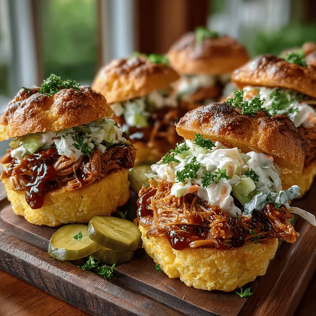 Mini BBQ Chicken Corn Muffin Sliders are a delightful culinary creation that masterfully combines the smoky, tangy flavors of BBQ chicken with the sweet, comforting taste of corn muffins. This innovative dish serves as a versatile addition to any gathering, whether it’s a casual family dinner, a festive game day celebration, or an intimate get-together with friends. The sliders not only appeal to adults with their rich flavors, but they also win over children with their fun, bite-sized nature.