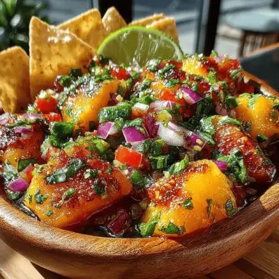 Juicy Peach & Basil Salsa