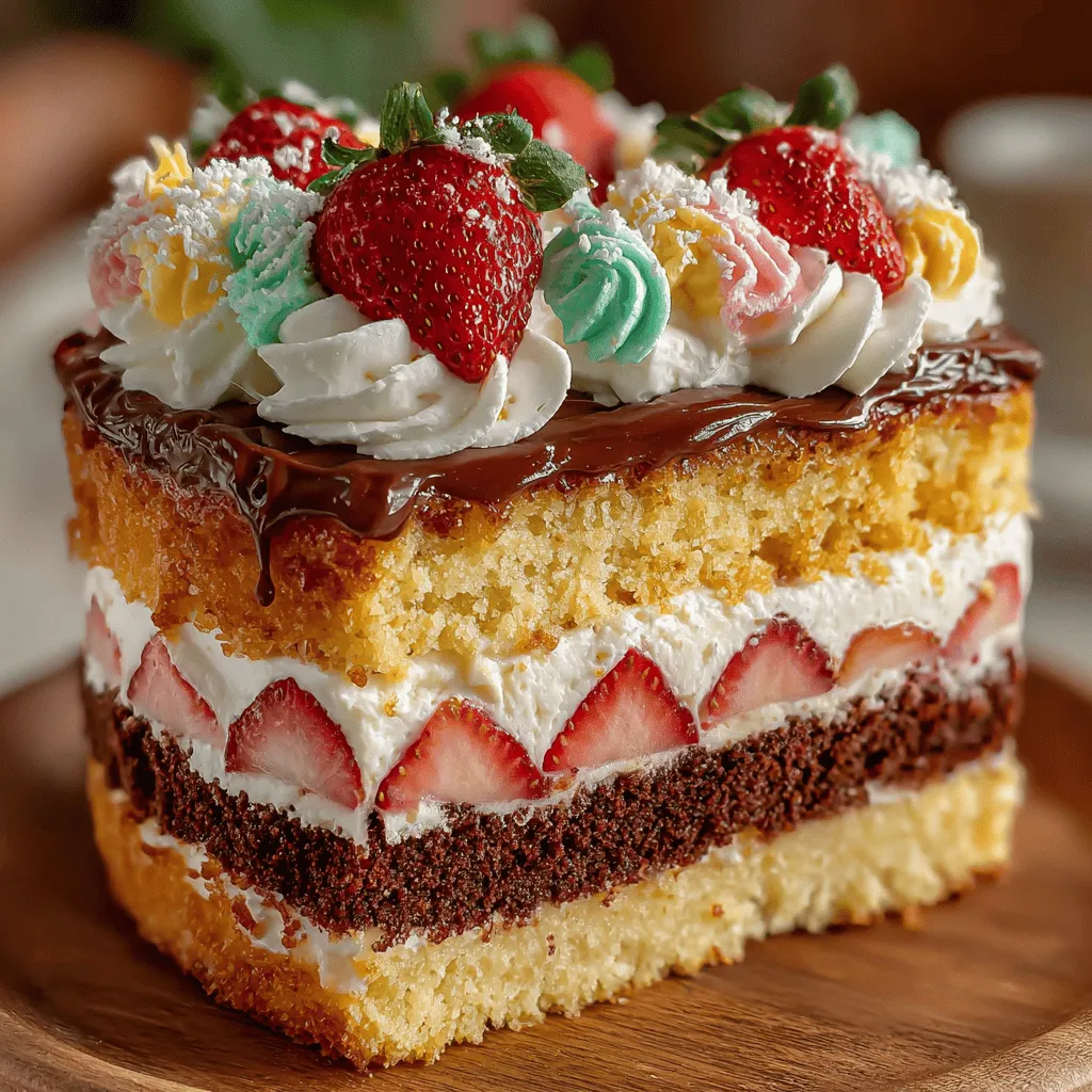 Lazy Sunday Neapolitan Cake