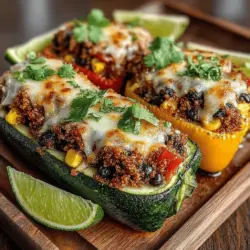 Zesty Stuffed Zucchini Bell Peppers: A Flavorful Dish