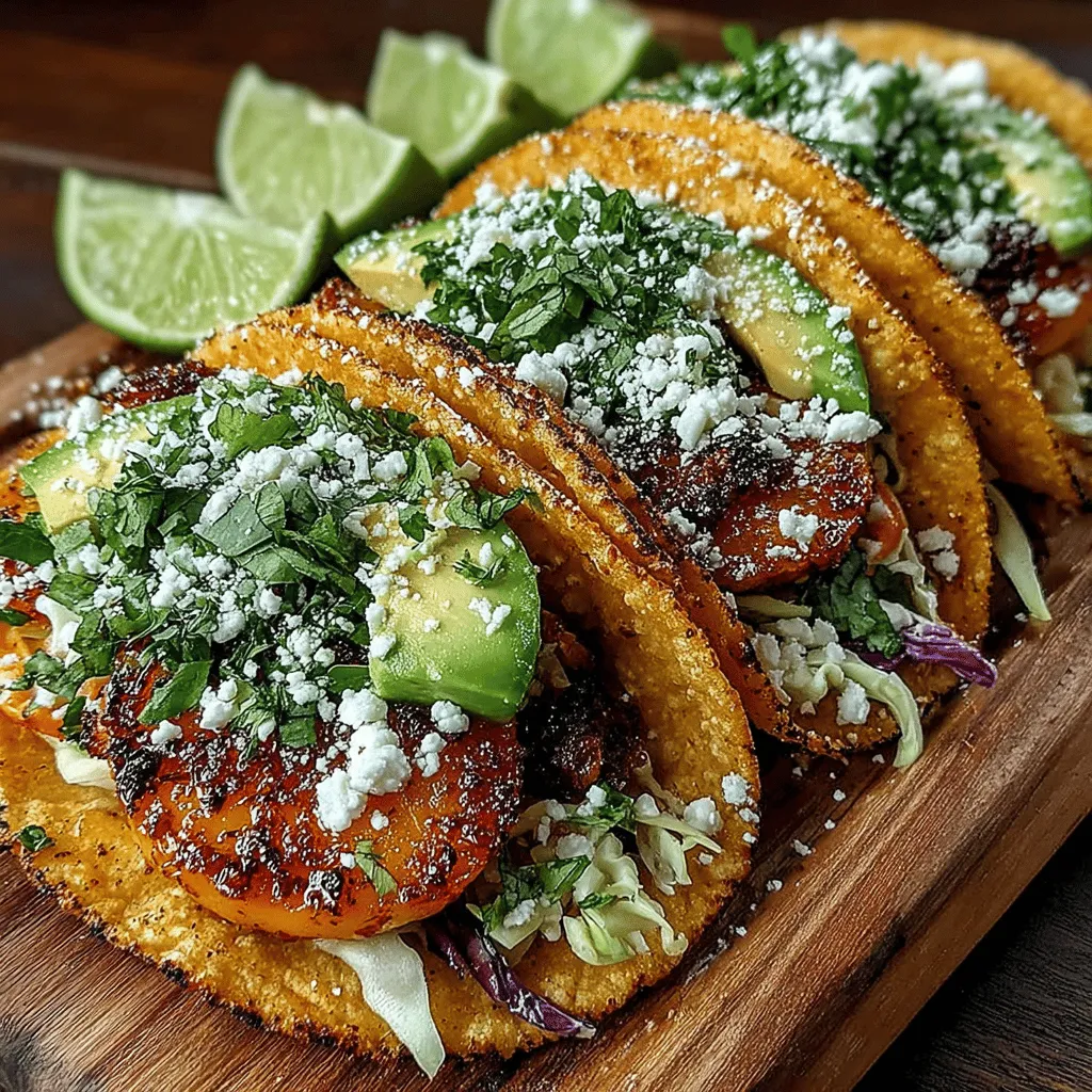 Crispy Peach Tacos are a delightful fusion of sweet and savory, combining the juicy goodness of ripe peaches with the satisfying crunch of a taco shell. This innovative dish embraces the essence of summer, making it a perfect choice for warm-weather gatherings or a casual weeknight dinner. The vibrant colors and enticing aromas are sure to please both the eyes and the palate, inviting everyone to take a bite and savor the layered flavors.