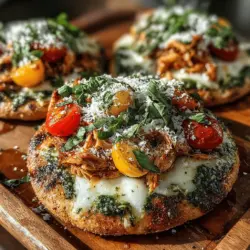 Mini Chicken Pesto Pita Pizzas
