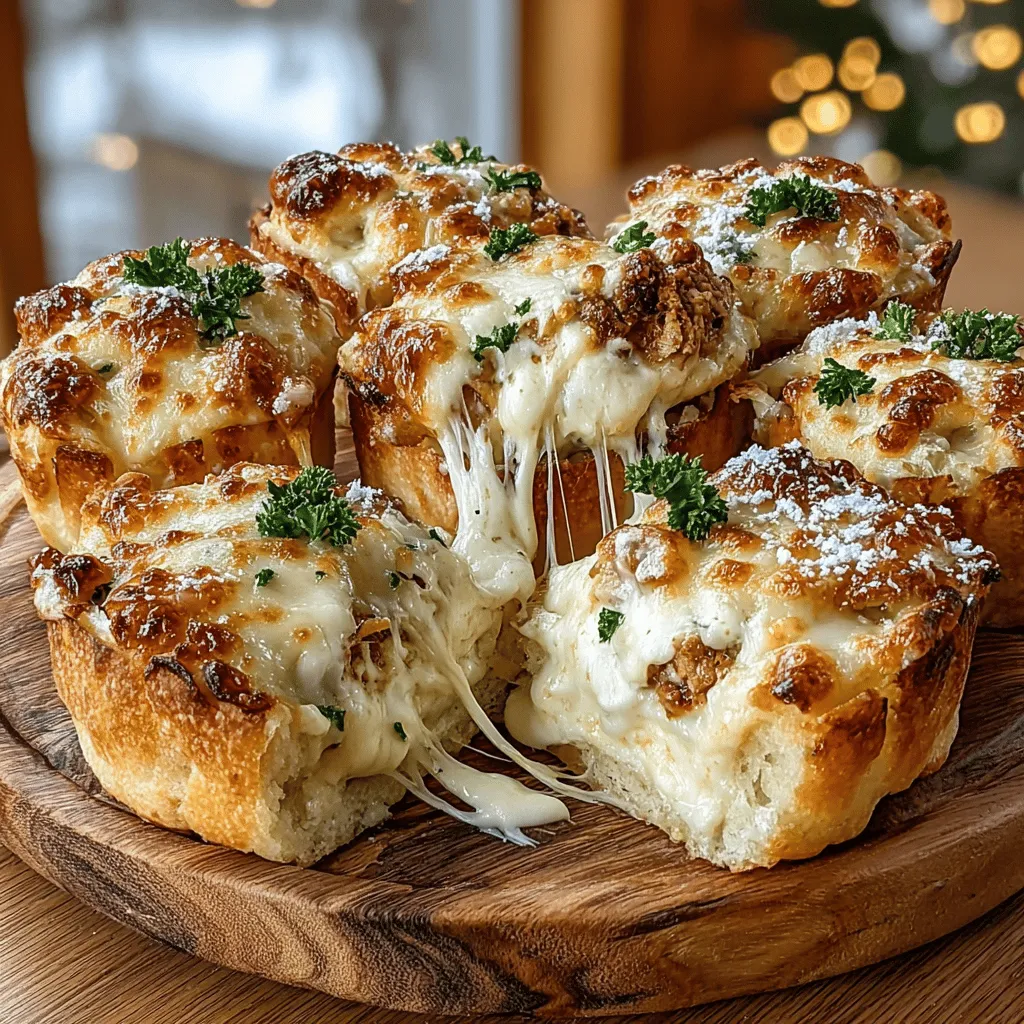 Mini Chicken Alfredo Pizza Bites are an innovative and delectable twist on traditional pizza, combining the rich flavors of creamy Alfredo sauce with tender chicken and gooey cheese, all served in a perfectly portable form. These bite-sized treats are ideal for a variety of occasions, including casual gatherings, game nights, or even as a quick meal option when time is of the essence. The delightful combination of flavors and textures makes them a favorite among both kids and adults, ensuring that they are a crowd-pleaser at any event.