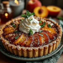The Peach Bliss Tart is a delightful dessert that captures the essence of summer in every bite. With its buttery crust and sweet, juicy peach filling, this tart is not only visually appealing but also incredibly simple to make. It’s a dessert that evokes the warmth of sunny days and fresh fruit, offering a sweet escape that’s perfect for gatherings, family dinners, or even a cozy night in. The combination of flavors and textures makes this tart a memorable addition to any meal, whether you're celebrating a special occasion or simply indulging in a well-deserved treat.