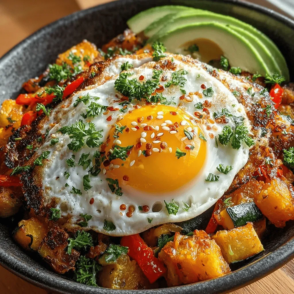 When it comes to creating a satisfying and nutritious meal, the Zesty Zucchini & Sweet Potato Hash with Eggs stands out as a delicious option. This dish masterfully combines the earthy sweetness of sweet potatoes with the light, fresh crunch of zucchini, creating a symphony of flavors that is both comforting and invigorating. Topped with perfectly cooked eggs, this hash serves as a versatile dish that shines at breakfast, brunch, or even dinner. Its vibrant colors and rich textures not only appeal to the palate but also make for an eye-catching presentation.