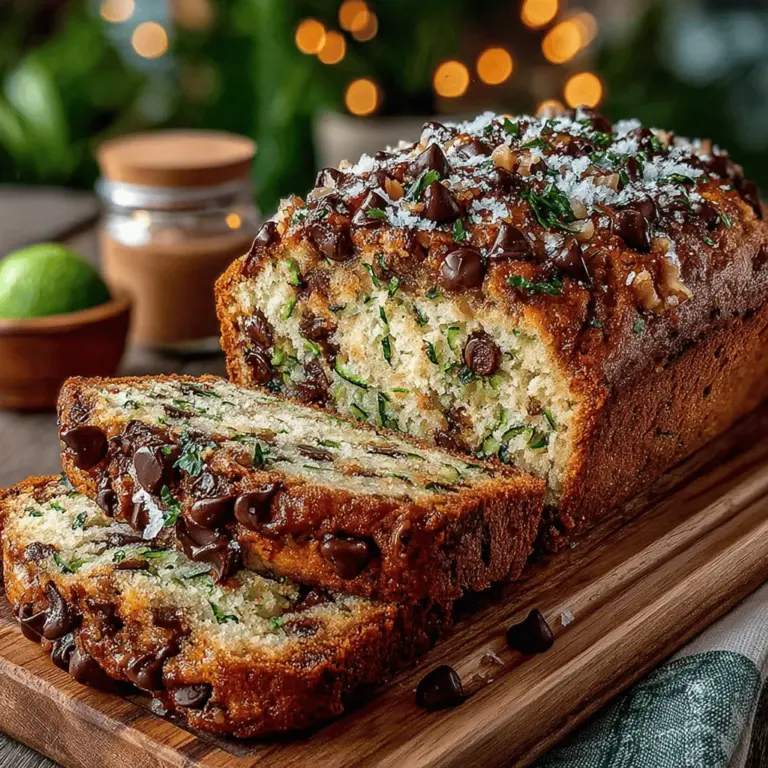 When it comes to baked goods, few recipes can rival the comfort and familiarity of zucchini bread. This beloved treat has earned its place in kitchens around the world, celebrated for its delightful texture and subtle sweetness. What makes this Decadent Chewy Chocolate Chip Zucchini Bread truly special is the luscious combination of chocolate and zucchini, which appeals to both health-conscious individuals and those looking to indulge their sweet tooth. Whether enjoyed as a hearty breakfast, a satisfying snack, or a rich dessert, this recipe showcases the versatility of zucchini bread in a way that is both delicious and comforting.
