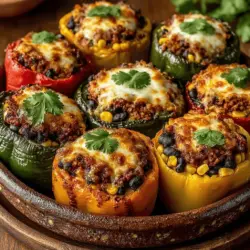 Cheesy Quinoa Stuffed Bell Peppers Recipe
