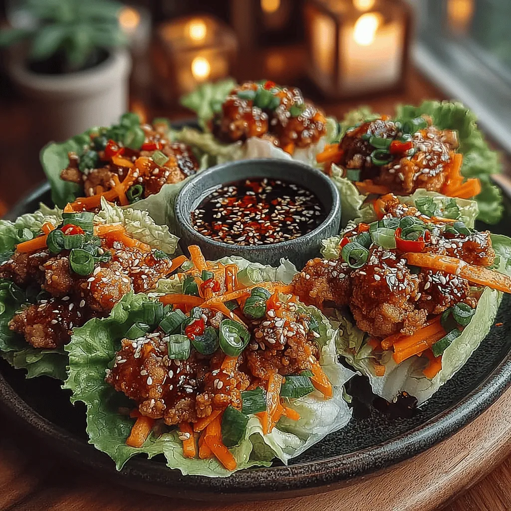 To achieve the perfect balance of flavors in your savory mini teriyaki chicken lettuce wraps, start by preparing the sauce. In a medium bowl, combine <strong>1/4 cup soy sauce</strong>, <strong>1/4 cup teriyaki sauce</strong>, <strong>1 tablespoon rice vinegar</strong>, and <strong>1 tablespoon honey</strong>. These ingredients work harmoniously to create a rich, sweet, and savory profile essential for your dish.” /></p>
</p>
<h2>Mixing the Sauce</h2>
</p>
<p>To achieve the perfect balance of flavors in your savory mini teriyaki chicken lettuce wraps, start by preparing the sauce. In a medium bowl, combine <strong>1/4 cup soy sauce</strong>, <strong>1/4 cup teriyaki sauce</strong>, <strong>1 tablespoon rice vinegar</strong>, and <strong>1 tablespoon honey</strong>. These ingredients work harmoniously to create a rich, sweet, and savory profile essential for your dish.</p>
</p>
<p>– <strong>Soy Sauce</strong>: Provides a salty umami flavor that enhances the overall taste.</p>
<p>– <strong>Teriyaki Sauce</strong>: Adds sweetness and depth, making the dish uniquely flavorful.</p>
<p>– <strong>Rice Vinegar</strong>: Offers a slight tang that cuts through the richness, balancing the other flavors.</p>
<p>– <strong>Honey</strong>: Adds a natural sweetness, helping to caramelize the chicken during cooking.</p>
</p>
<p>Mix these ingredients thoroughly until the honey is fully dissolved, ensuring a smooth sauce that will coat the chicken and vegetables nicely.</p>
</p>
<h2>Cooking the Chicken</h2>
</p>
<p>Now that your sauce is ready, it’s time to focus on the chicken. Heat <strong>1 tablespoon of oil</strong> (preferably sesame or canola) in a large skillet over medium heat. Once the oil is shimmering, add <strong>2 minced garlic cloves</strong> and <strong>1 tablespoon of freshly grated ginger</strong>. Sauté these aromatics for about <strong>30 seconds</strong> or until fragrant, but be careful not to burn them, as this can introduce bitterness.</p>
</p>
<p>Next, add <strong>1 pound of ground chicken</strong> to the skillet. Use a wooden spoon to break up the meat as it cooks, ensuring it browns evenly. Cook for about <strong>5-7 minutes</strong>, stirring frequently until the chicken is no longer pink and begins to develop some color. Cooking at the right temperature is crucial here – too high, and you risk burning the chicken; too low, and it won’t brown properly.</p>
</p>
<h2>Incorporating Vegetables</h2>
</p>
<p>Once the chicken is cooked through, it’s time to add some color and nutrition. Stir in <strong>1 cup of diced bell peppers</strong> (any color you prefer), <strong>1 cup of shredded carrots</strong>, and <strong>1/2 cup of chopped green onions</strong>. These fresh vegetables not only enhance the dish’s flavor and texture but also boost its nutritional profile.</p>
</p>
<p>– <strong>Bell Peppers</strong>: Packed with vitamins A and C, they add crunch and sweetness.</p>
<p>– <strong>Carrots</strong>: A great source of beta-carotene, fiber, and antioxidants.</p>
<p>– <strong>Green Onions</strong>: Provide a fresh, mild onion flavor that complements the other ingredients.</p>
</p>
<p>Cook the mixture for an additional <strong>3-4 minutes</strong>, allowing the vegetables to soften slightly while still retaining their vibrant color and crunch.</p>
</p>
<h2>Combining with Sauce</h2>
</p>
<p>With the chicken and vegetables ready, it’s time to bring everything together. Pour the prepared sauce over the chicken and vegetable mixture. Stir well to ensure that every ingredient is evenly coated. Allow the mixture to simmer for <strong>2-3 minutes</strong> on low heat. This step is crucial as it allows the flavors to meld beautifully, creating a cohesive dish that bursts with flavor in every bite.</p>
</p>
<h2>Assembling the Lettuce Wraps</h2>
</p>
<p>Now for the fun part – assembling your lettuce wraps! For this recipe, you can use <strong>butter lettuce</strong> or <strong>Boston lettuce</strong>, as their broad leaves are perfect for holding fillings. Carefully separate the leaves and wash them under cold water. Pat them dry with a paper towel.</p>
</p>
<p>To assemble:</p>
</p>
<p>1. Place a spoonful of the chicken and vegetable mixture in the center of a lettuce leaf.</p>
<p>2. Fold the sides of the leaf over the filling, then roll it up from the bottom to the top to create a wrap.</p>
<p>3. For a decorative touch, you can garnish with extra green onions or sesame seeds.</p>
</p>
<p>Serving these wraps on a platter can elevate your presentation, making them perfect for entertaining guests or family gatherings.</p>
</p>
<h2>Serving Suggestions</h2>
</p>
<p>These savory mini teriyaki chicken lettuce wraps can stand alone as a delicious meal, but they pair wonderfully with various sides and sauces to enhance the dining experience:</p>
</p>
<p>– <strong>Sides</strong>: Serve with steamed jasmine rice or quinoa for a wholesome meal. A simple cucumber salad or edamame also complements the wraps well, adding a fresh crunch.</p>
<p>– <strong>Dipping Sauces</strong>: Consider offering additional sauces on the side, such as extra teriyaki sauce, soy sauce, or spicy mayo for those who like a kick.</p>
</p>
<h2>Nutritional Benefits of Lettuce Wraps</h2>
</p>
<p>Opting for lettuce wraps over traditional bread or tortillas presents several health benefits. Lettuce is low in calories and high in water content, making it a refreshing alternative that helps keep your meal light and nutritious. The use of fresh vegetables not only increases the fiber content but also adds essential vitamins and minerals, promoting overall health.</p>
</p>
<p>Furthermore, by choosing lean ground chicken, you reduce the amount of saturated fat typically found in other protein sources, making this dish heart-healthy. Overall, these wraps offer a satisfying way to enjoy bold flavors while sticking to a health-conscious diet.</p>
</p>
<h2>Flavor Variations and Customizations</h2>
</p>
<p>This recipe serves as a fantastic base for experimentation. Here are a few flavor variations and customizations you can try:</p>
</p>
<p>– <strong>Protein Swaps</strong>: Substitute ground chicken with ground turkey, beef, or even tofu for a vegetarian option. Each protein offers a unique flavor and texture profile.</p>
<p>– <strong>Vegetable Variations</strong>: Feel free to incorporate other vegetables you enjoy, such as zucchini, mushrooms, or snap peas. The more colorful your mix, the more visually appealing and nutritious your wraps will be.</p>
<p>– <strong>Spice it Up</strong>: For those who enjoy heat, add some chopped jalapeños or red pepper flakes to the chicken mixture during cooking.</p>
<p>– <strong>Herb Additions</strong>: Fresh herbs like cilantro or basil can add a refreshing twist. Sprinkle them on top of the wraps just before serving.</p>
</p>
<h2>Cultural Significance of Teriyaki Flavors</h2>
</p>
<p>Teriyaki, a cooking technique that originated in Japan, is known for its distinctive sweet and savory flavor profile. The term “teriyaki” comes from “teri,” which refers to the gloss or shine on the food after it has been glazed with sauce, and “yaki,” which means grilled or broiled. This method has been embraced worldwide, leading to variations that incorporate local ingredients and flavors, creating a fusion of culinary traditions.</p>
</p>
<p>The teriyaki sauce used in this recipe showcases how Japanese flavors have integrated into various cuisines, making it a beloved choice not just in Japan, but globally. The versatility of teriyaki allows home cooks to experiment and infuse their culinary heritage into the dish, celebrating the universal love for delicious food.</p>
</p>
<h2>Conclusion</h2>
</p>
<p>In summary, these savory mini teriyaki chicken lettuce wraps are a delightful fusion of flavors and textures that are both healthy and satisfying. The combination of ground chicken, fresh vegetables, and a sweet-savory sauce creates a dish that is perfect for any occasion, whether it’s a quick weeknight dinner or a gathering with friends.</p>
</p>
<p>Encouraging readers to try their hand at this recipe not only allows them to indulge in a tasty meal but also invites them to explore the joy of cooking at home. With a few simple ingredients and straightforward steps, anyone can enjoy this flavorful dish that celebrates fresh produce and bold tastes. So gather your ingredients, get cooking, and savor the delightful experience of homemade teriyaki chicken lettuce wraps!</p>
</div>
