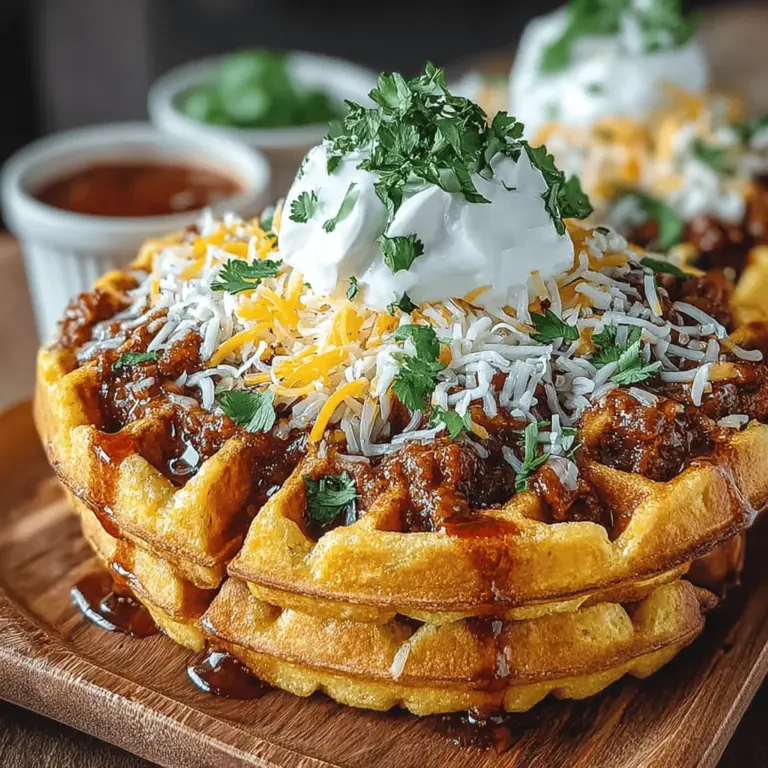 In recent years, the culinary world has seen a delightful surge of creative waffle recipes that go far beyond the traditional breakfast staple. From savory to sweet, waffles have transformed into a versatile canvas for innovation, allowing home cooks and chefs alike to experiment with flavors and textures. Among the most exciting of these innovations is the Cheddar Chili Cornbread Waffles, a dish that beautifully combines the comforting essence of classic cornbread with the fun and convenience of waffles. This unique fusion not only satisfies cravings for something hearty and delicious but also elevates any meal occasion, making it an excellent choice for breakfast, brunch, or even a savory snack.
