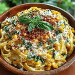 Creamy Roasted Corn Fettuccine