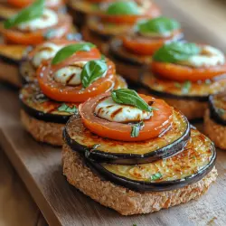 In the realm of vegetarian cuisine, Mini Caprese Eggplant Sliders stand out as an exquisite fusion of flavors and textures that pay homage to the classic Caprese salad. This dish ingeniously combines the rich, creamy essence of fresh mozzarella and the vibrant zest of ripe tomatoes with the satisfying, hearty texture of roasted eggplant. Perfect for gatherings, parties, or simply as a healthy option for a weeknight dinner, these sliders offer a delightful alternative that is both simple to prepare and incredibly delicious. With each bite, you can experience the harmonious interplay of fresh ingredients, making them a hit among vegetarians and meat-lovers alike.