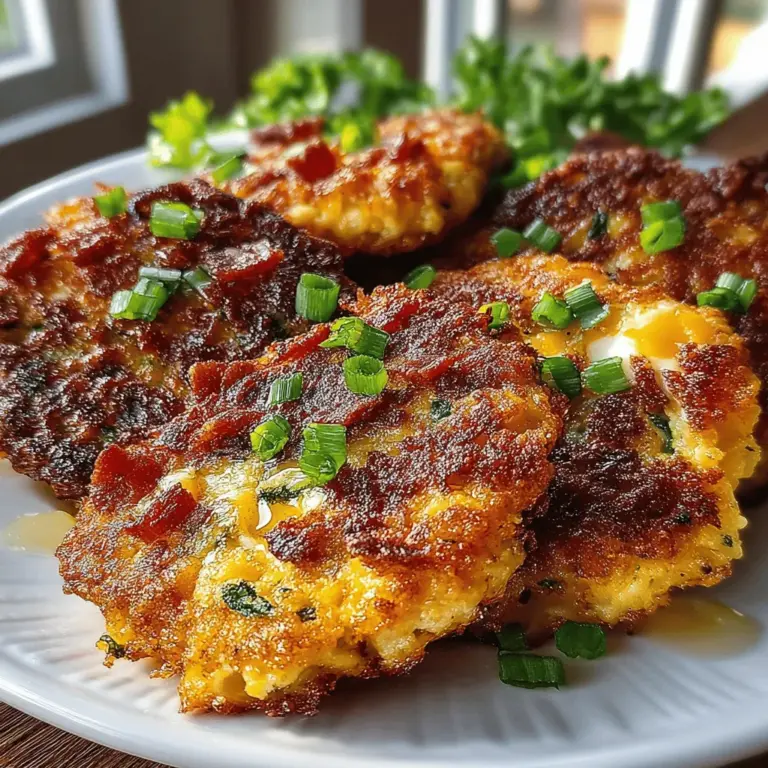 When it comes to comfort food, few dishes can compete with the savory satisfaction of fritters. Enter the Cheesy Zucchini Bacon Fritters—a mouthwatering blend of fresh zucchini, crispy bacon, and gooey cheese that has taken kitchens by storm. This recipe not only captures the essence of comfort food but also cleverly incorporates a nutritious vegetable, making it a delightful addition to any meal. Whether served as an appetizer, a side dish, or a light main course, these fritters are sure to please even the pickiest eaters.