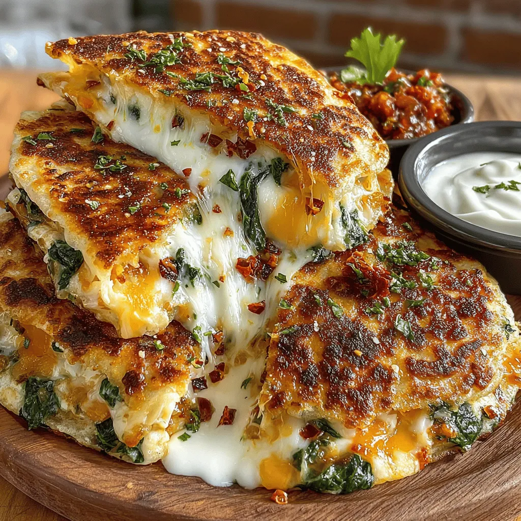 In the world of quick and delicious meals, Cheesy Spinach Stuffed Tortilla Melts stand out as a delightful option for both busy weeknights and weekend gatherings. These melts are not just another snack; they are a culinary experience that marries the richness of creamy cheeses with the freshness of vibrant spinach. Easy to prepare and packed with nutrients, this recipe offers a perfect balance of flavors and textures that can satisfy even the most discerning palate. Whether you’re looking for a savory appetizer, a comforting lunch, or a delightful dinner, Cheesy Spinach Stuffed Tortilla Melts are a versatile choice that never disappoints.