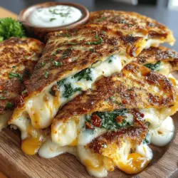 In the world of quick and delicious meals, Cheesy Spinach Stuffed Tortilla Melts stand out as a delightful option for both busy weeknights and weekend gatherings. These melts are not just another snack; they are a culinary experience that marries the richness of creamy cheeses with the freshness of vibrant spinach. Easy to prepare and packed with nutrients, this recipe offers a perfect balance of flavors and textures that can satisfy even the most discerning palate. Whether you’re looking for a savory appetizer, a comforting lunch, or a delightful dinner, Cheesy Spinach Stuffed Tortilla Melts are a versatile choice that never disappoints.