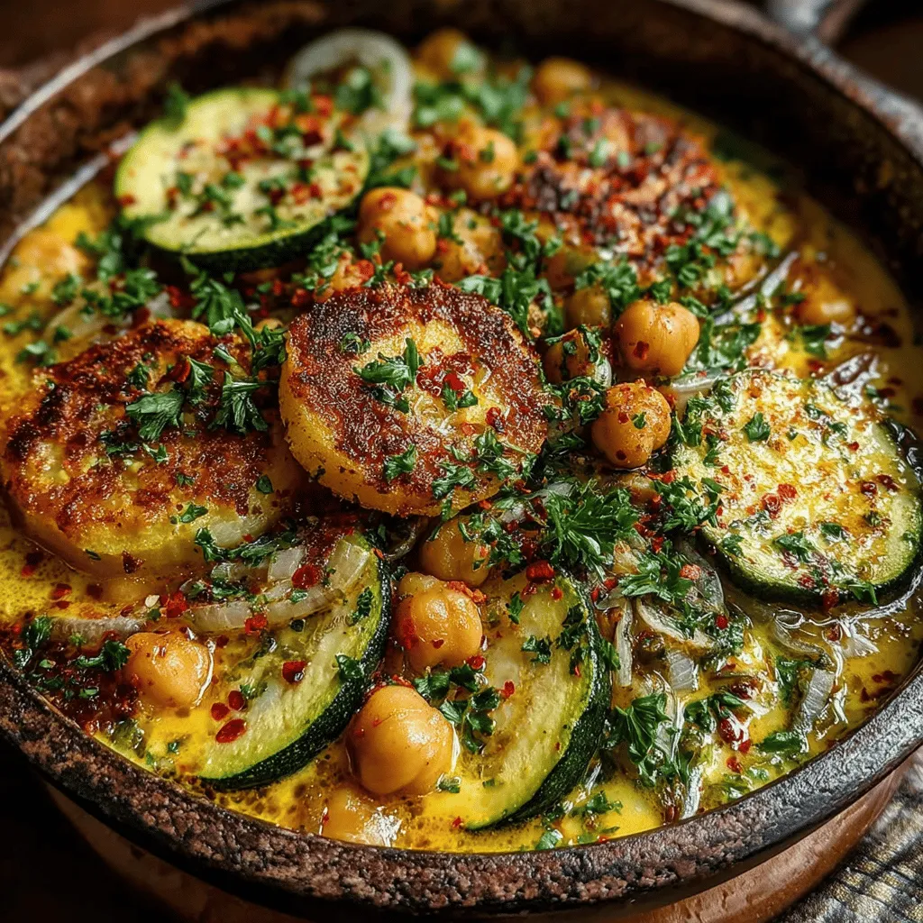 In the world of culinary delights, few dishes can compete with the satisfaction of a comforting, creamy meal that is both nutritious and easy to prepare. The Creamy Garlic Chickpea Zucchini Skillet stands out as a perfect example, combining wholesome ingredients with a rich and savory flavor profile. This dish is not only suitable for busy weeknights but also embodies the essence of plant-based cooking, making it a fantastic choice for vegans and non-vegans alike. With its quick preparation time and minimal ingredients, it appeals to those looking for a flavorful meal without the fuss.