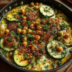 Creamy Garlic Chickpea Zucchini Skillet