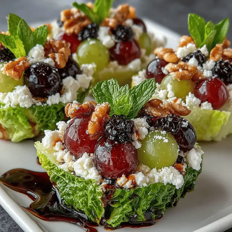 Grape & Cheese Salad Cups present a delightful blend of flavors and textures, making them an exquisite addition to any culinary repertoire. This elegant dish perfectly balances the sweetness of grapes with the richness of cheese, creating a light yet satisfying option that appeals to a wide range of palates. Whether you’re hosting a sophisticated dinner party, celebrating a casual get-together, or simply looking for a refreshing snack, these salad cups are sure to impress your guests and delight your taste buds.