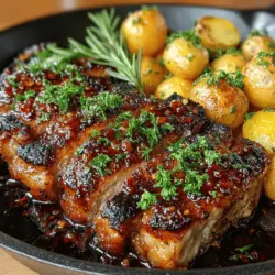 Sweet & Savory Honey Garlic Pork Chops with Crispy Potatoes
