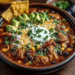 Sizzling Slow Cooker Chicken Tortilla Soup