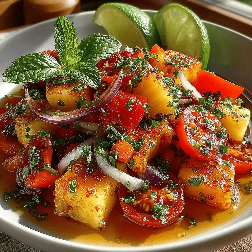 Tropical Paradise Delight is more than just a dish; it’s an experience that transports your taste buds to sun-kissed beaches and vibrant island getaways. This colorful and flavorful recipe masterfully combines the sweetness of roasted pineapple with the crunch of fresh vegetables, creating a medley that delights the senses. As you savor each bite, you’ll find a harmony of tastes and textures that not only satisfies your cravings but also nourishes your body.