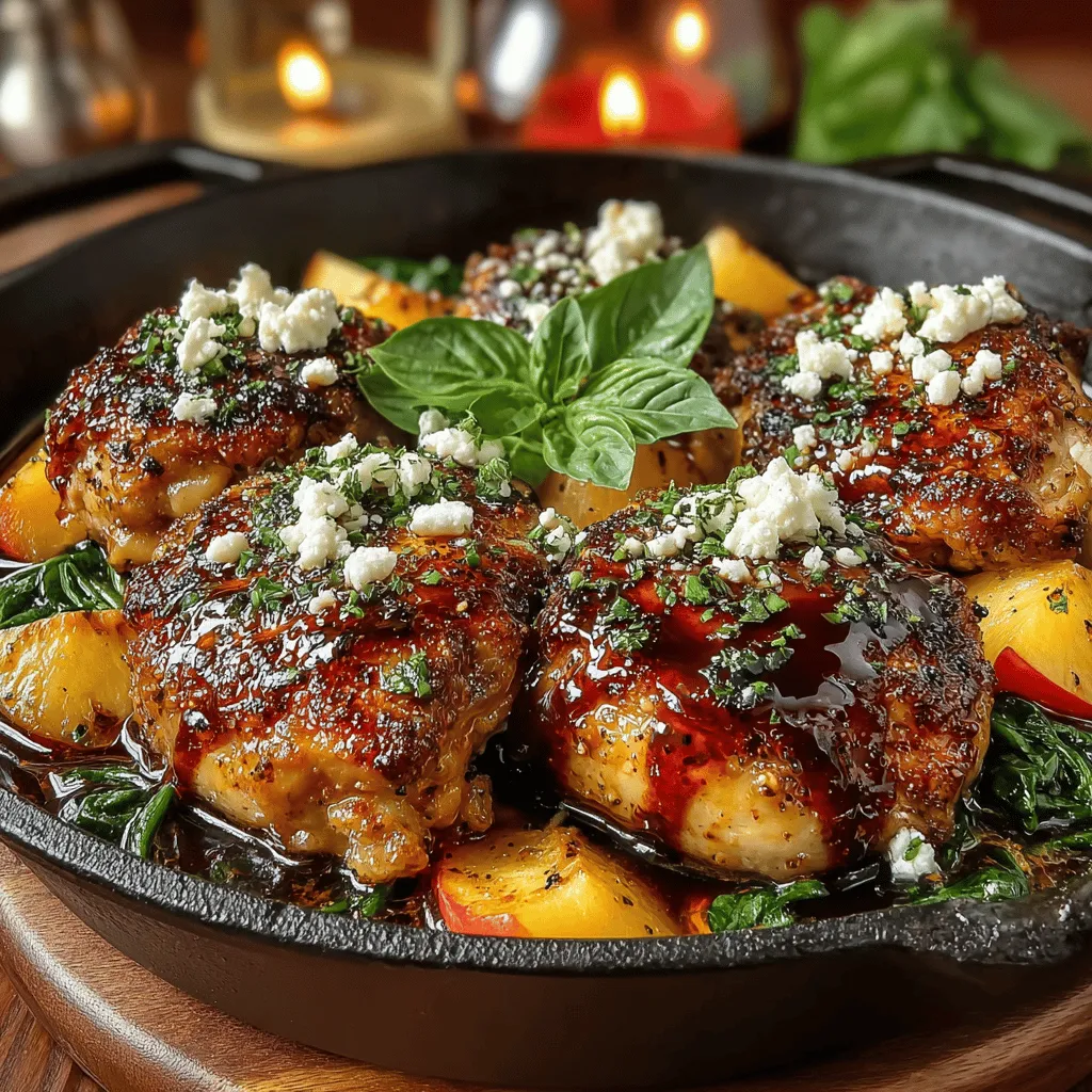 If you’re looking for a dish that effortlessly combines vibrant flavors and wholesome ingredients, the Sweet & Savory Peach Chicken Skillet is the perfect choice. This delightful recipe brings together tender chicken thighs, juicy peaches, and fresh spinach, creating a symphony of tastes that is both satisfying and nutritious. It's a meal that not only celebrates the summer bounty but also offers a balance of sweet and savory that will leave your taste buds dancing.