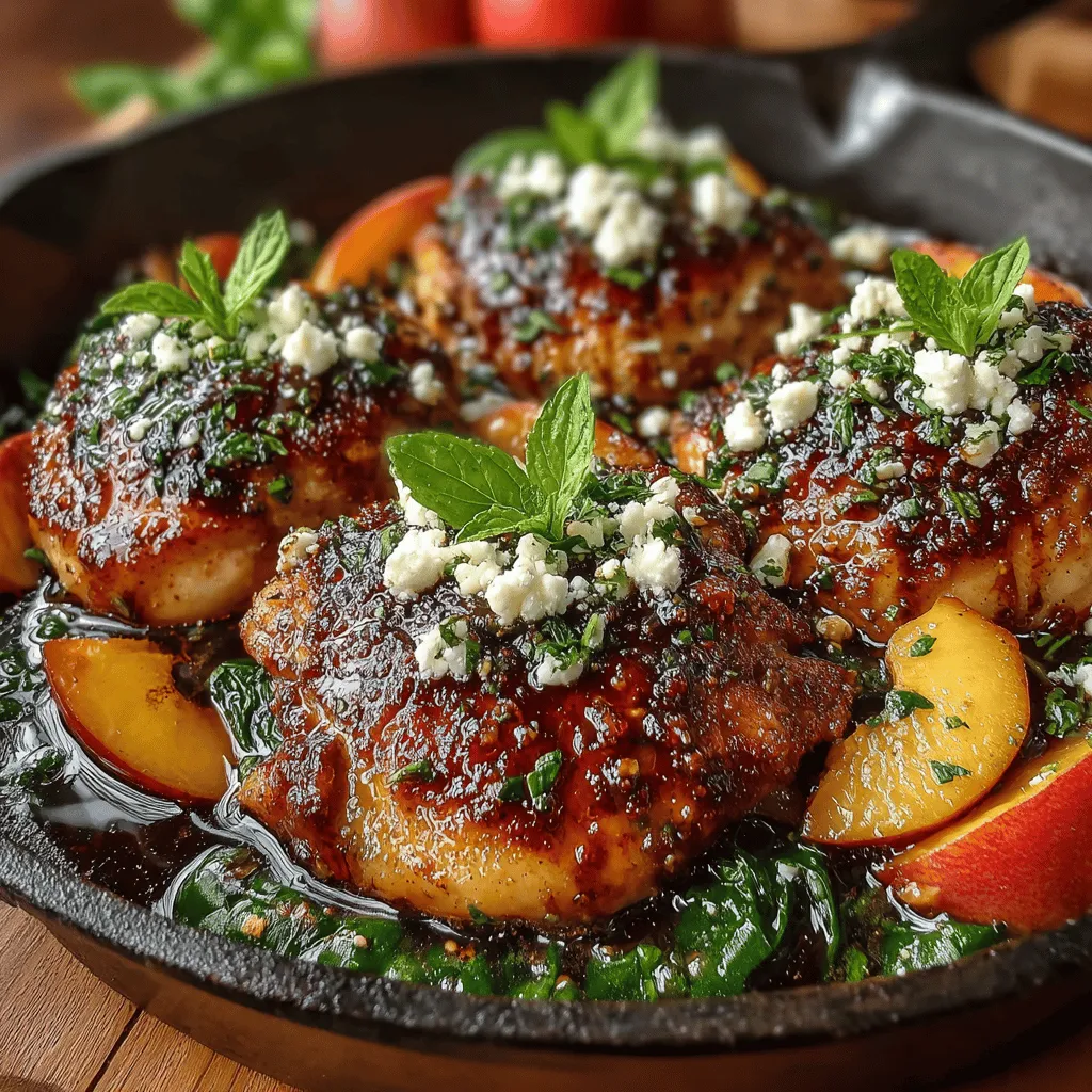 If you’re looking for a dish that effortlessly combines vibrant flavors and wholesome ingredients, the Sweet & Savory Peach Chicken Skillet is the perfect choice. This delightful recipe brings together tender chicken thighs, juicy peaches, and fresh spinach, creating a symphony of tastes that is both satisfying and nutritious. It's a meal that not only celebrates the summer bounty but also offers a balance of sweet and savory that will leave your taste buds dancing.