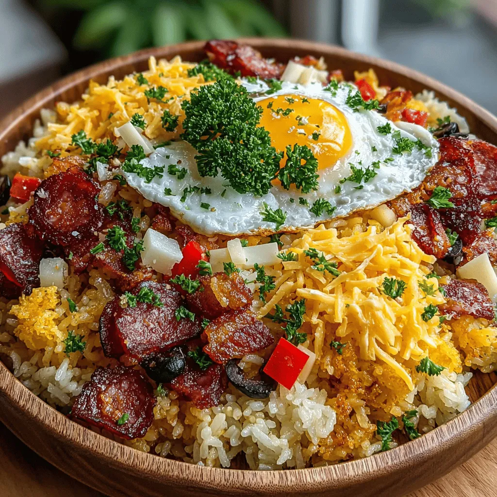 The first step in adding depth and protein to our Charcuterie Board Fried Rice is to scramble the eggs. Begin by cracking the eggs into a bowl and whisking them until the yolks and whites are fully combined. This process introduces air into the mixture, resulting in fluffier eggs.