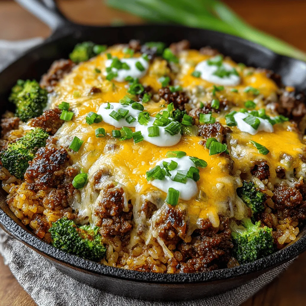 Cooking can sometimes feel overwhelming, especially when it comes to balancing flavor, nutrition, and ease of preparation. However, this One-Pan Cheesy Beef and Broccoli Rice recipe is here to change that perception. With just a few wholesome ingredients, this dish combines protein, grains, and vegetables into a hearty meal that’s not only satisfying but also easy to clean up afterward. This blog post will guide you through the preparation and cooking process, highlighting the benefits of the ingredients and providing insights into making this dish your new go-to weeknight meal.