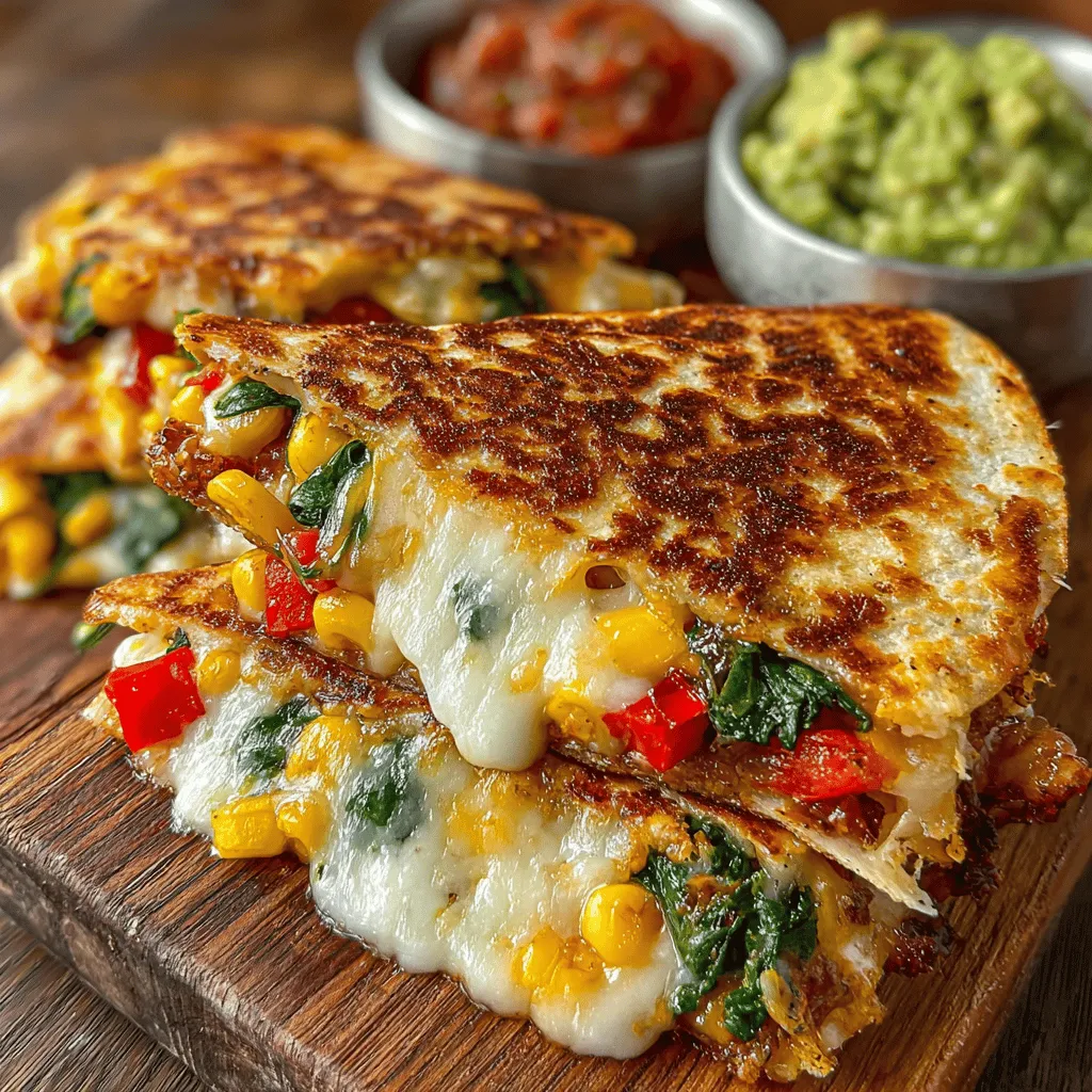In a world where healthy eating can often feel like a chore, the Colorful Veggie Fiesta Quesadillas provide a vibrant, delicious, and nutritious solution. This recipe is not just a feast for the taste buds; it’s a visual delight that brings a burst of color to your plate while offering a wealth of essential nutrients. Perfect for a quick weeknight dinner or a lively lunch, these quesadillas celebrate the fresh flavors of seasonal vegetables and gooey melted cheese, all wrapped in the wholesome goodness of whole wheat tortillas. With their quick preparation and delightful taste, they are sure to become a staple in your culinary repertoire.